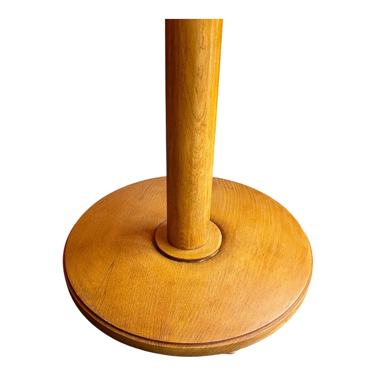 Deco Beech Floor Lamp with 2 round shelves, 1930s 4