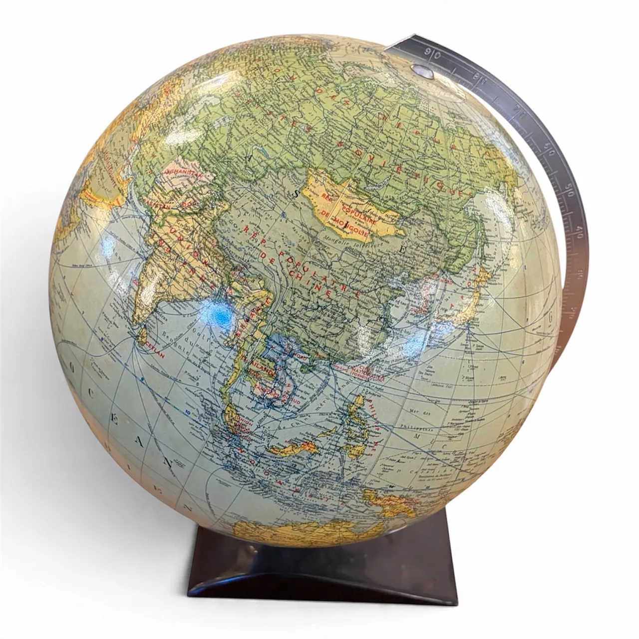 Jro-Verlag Munich Globus Globe with Bakelite Base, 1950s 2