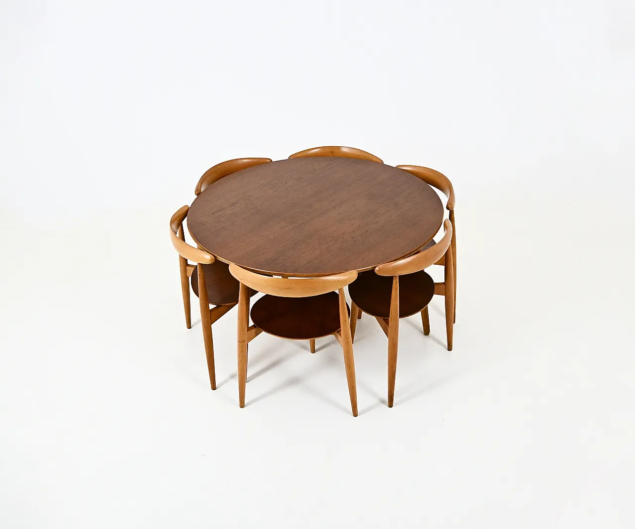 Heart Dining set By Hans J. Wegner for Fritz Hansen, 1950s 1