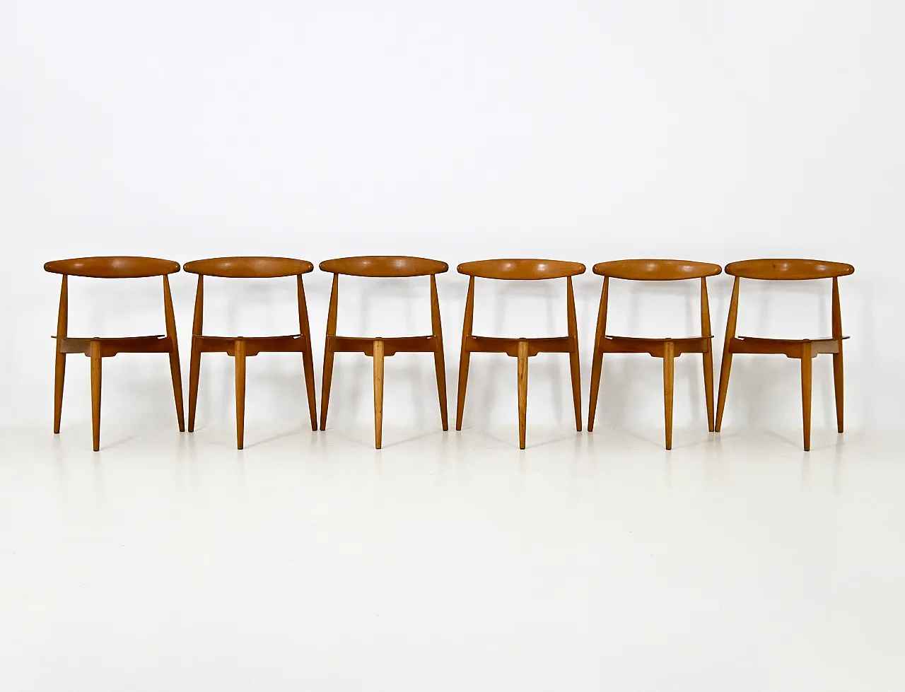 Heart Dining set By Hans J. Wegner for Fritz Hansen, 1950s 5