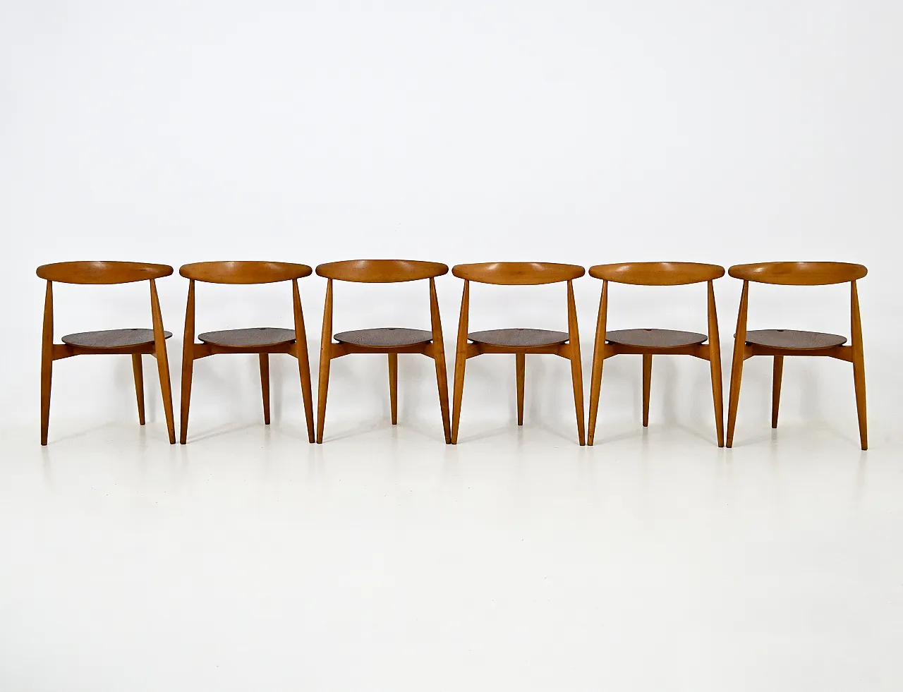 Heart Dining set By Hans J. Wegner for Fritz Hansen, 1950s 7
