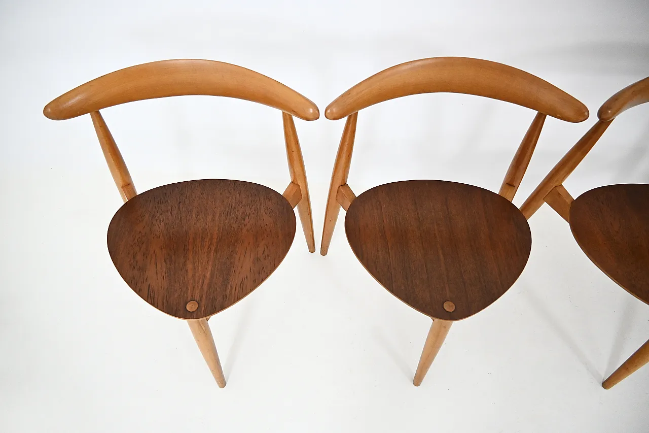 Heart Dining set By Hans J. Wegner for Fritz Hansen, 1950s 9