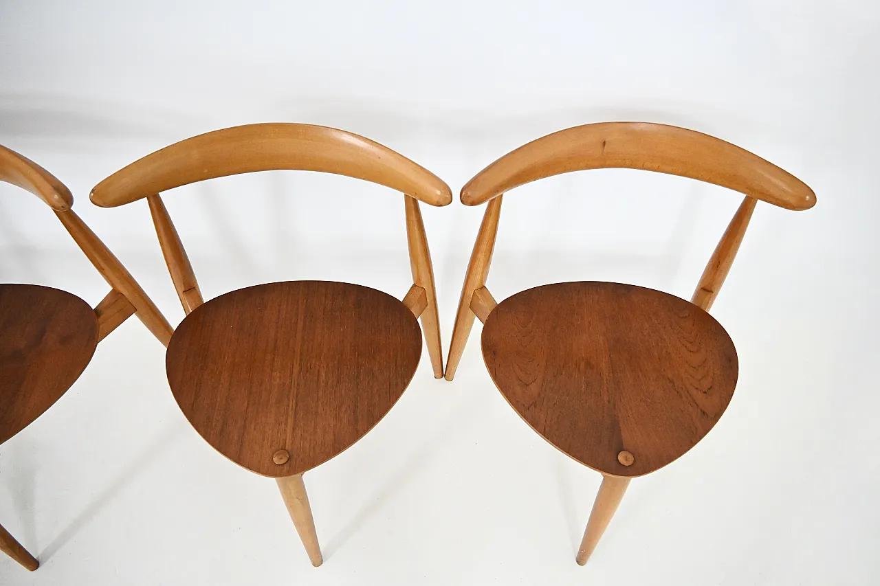 Heart Dining set By Hans J. Wegner for Fritz Hansen, 1950s 11
