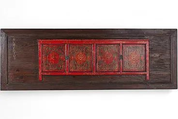 Tibetan doors Blue Lotus wall decoration, 20th century