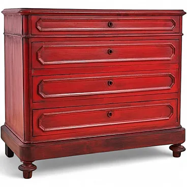 Red chest of drawers, 20th century
