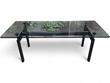 Black model LC6 dining table by Le Corbusier, 1980s
