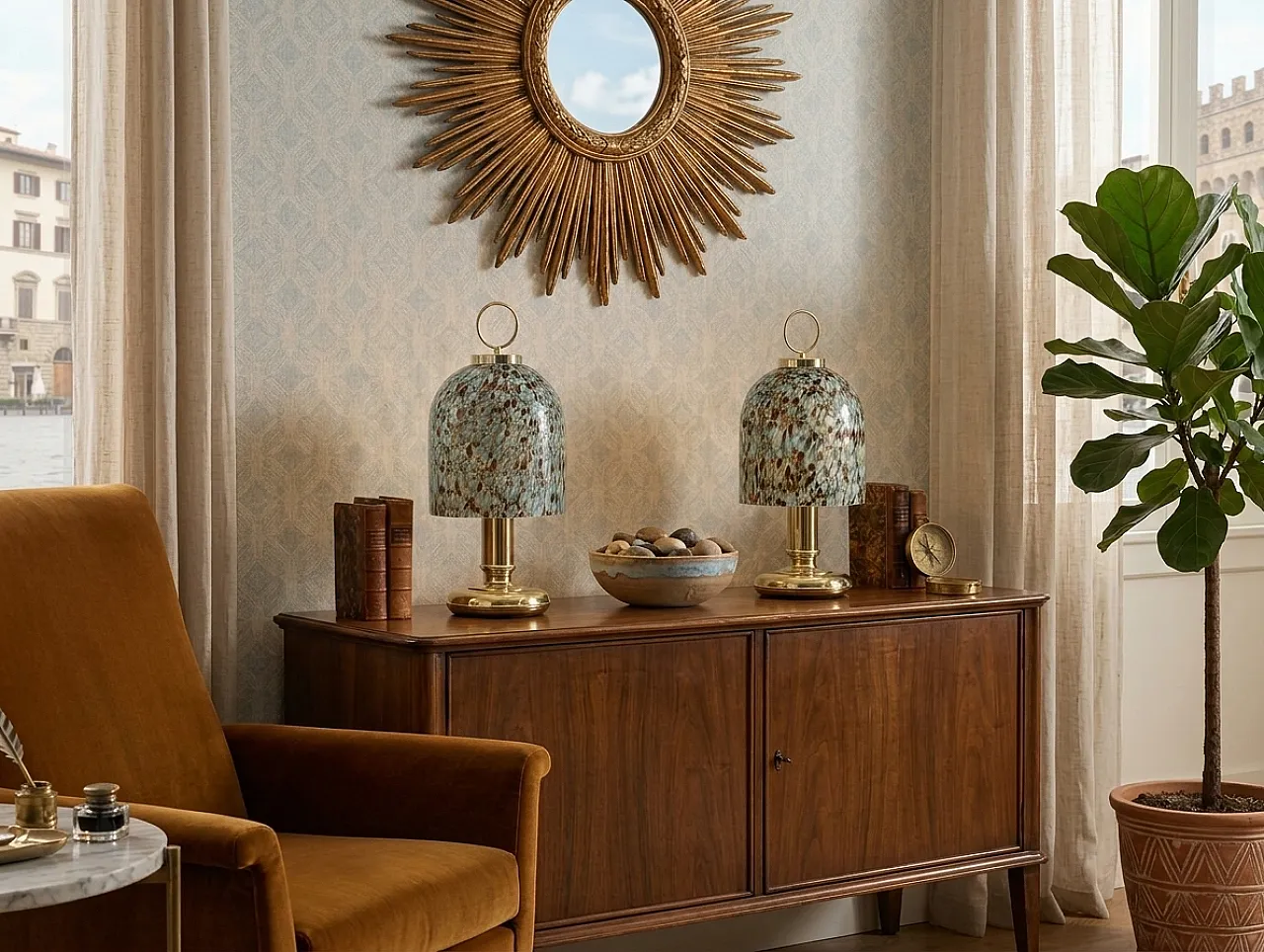 Pair of Murano glass and brass table lamps, 1970s/80s 9