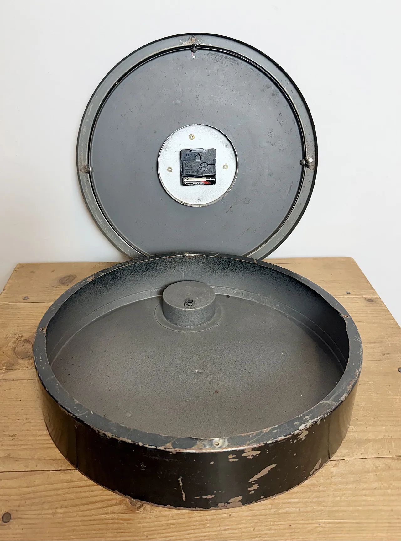 Black Industrial Factory Wall Clock from IBM, 1950s 16