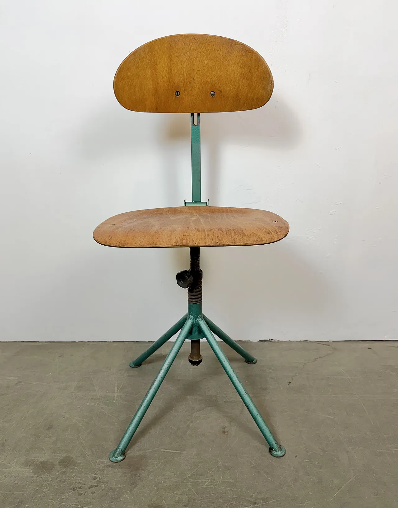 Dark Green Industrial Workshop Chair, 1950s 14