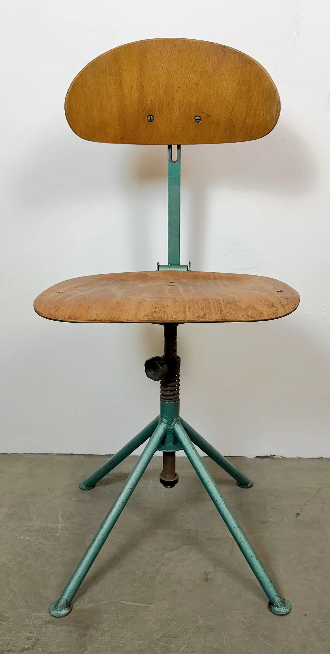 Dark Green Industrial Workshop Chair, 1950s 15
