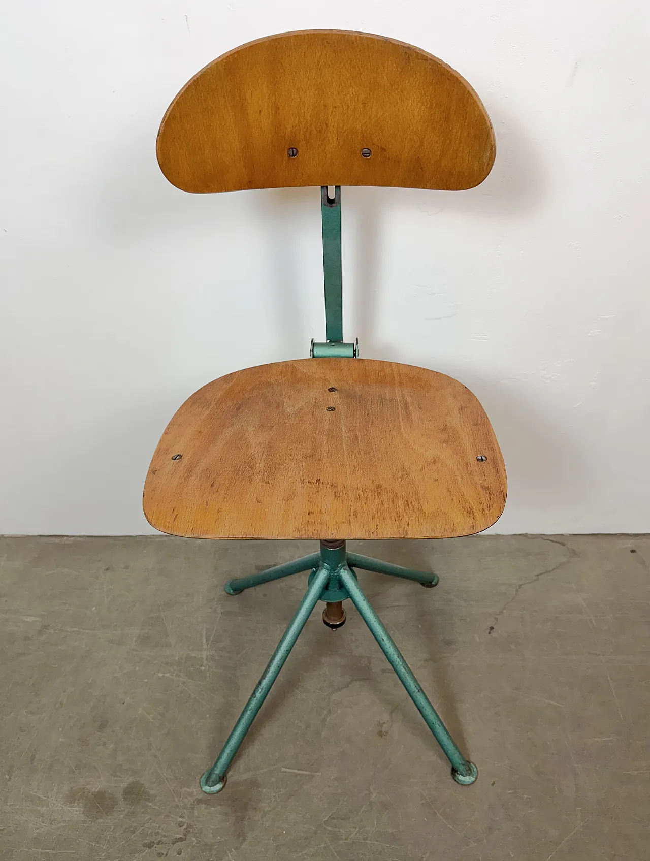 Dark Green Industrial Workshop Chair, 1950s 16