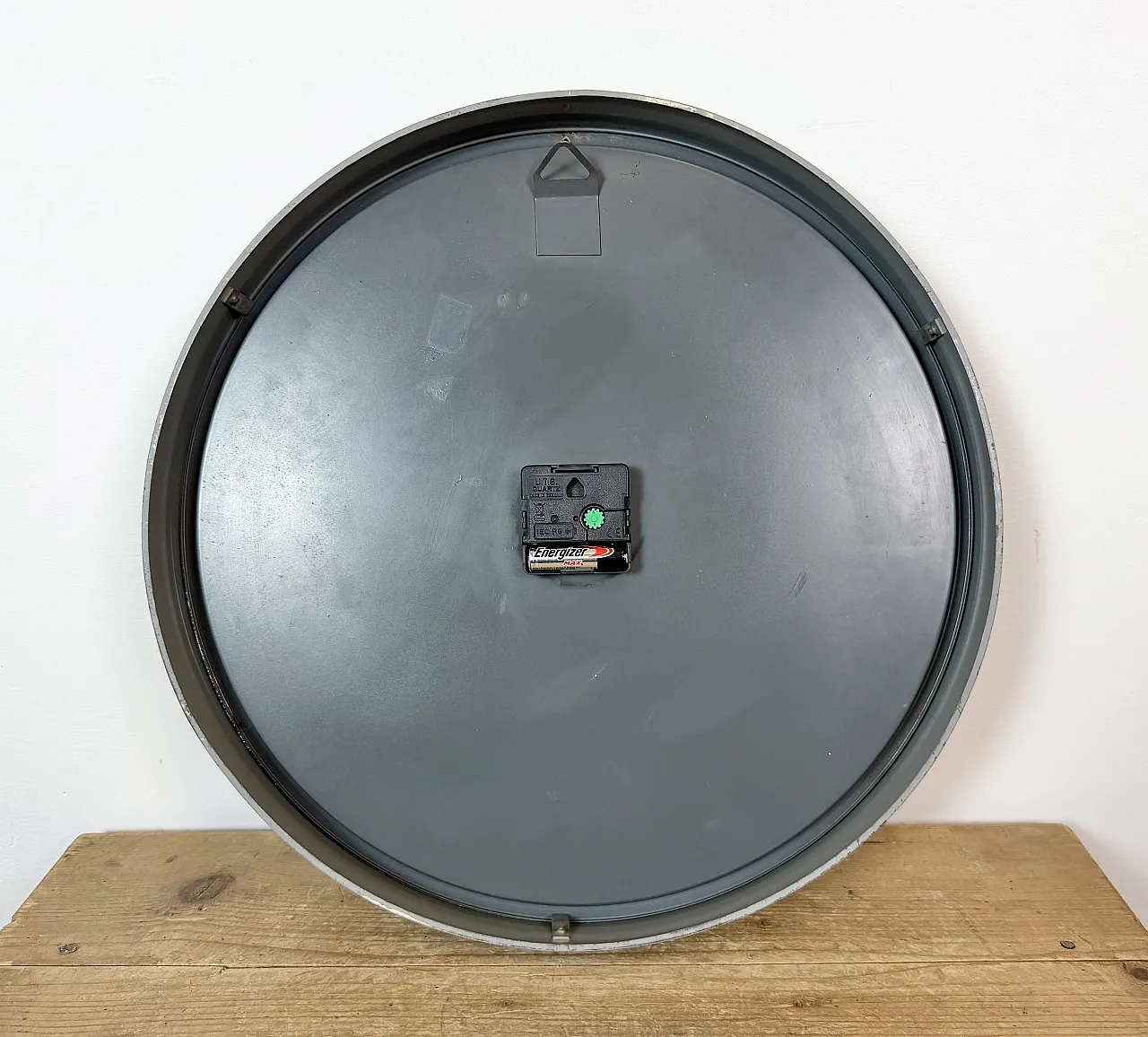 Large Grey Industrial Station Wall Clock from CTW , 1960 18