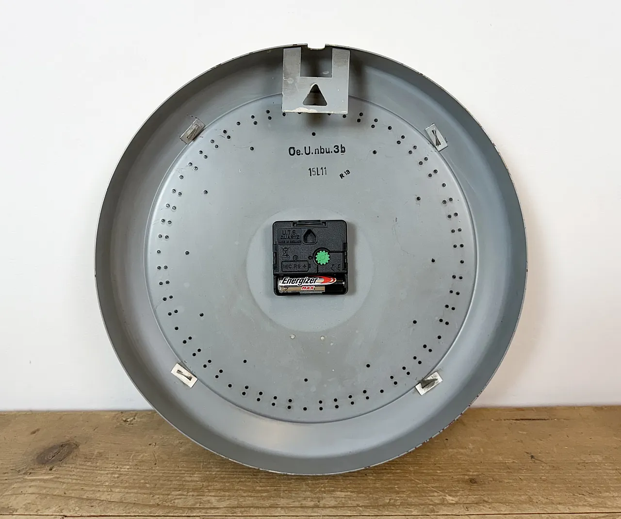 Beige Industrial Factory Wall Clock from Siemens Austria, 1960s 16