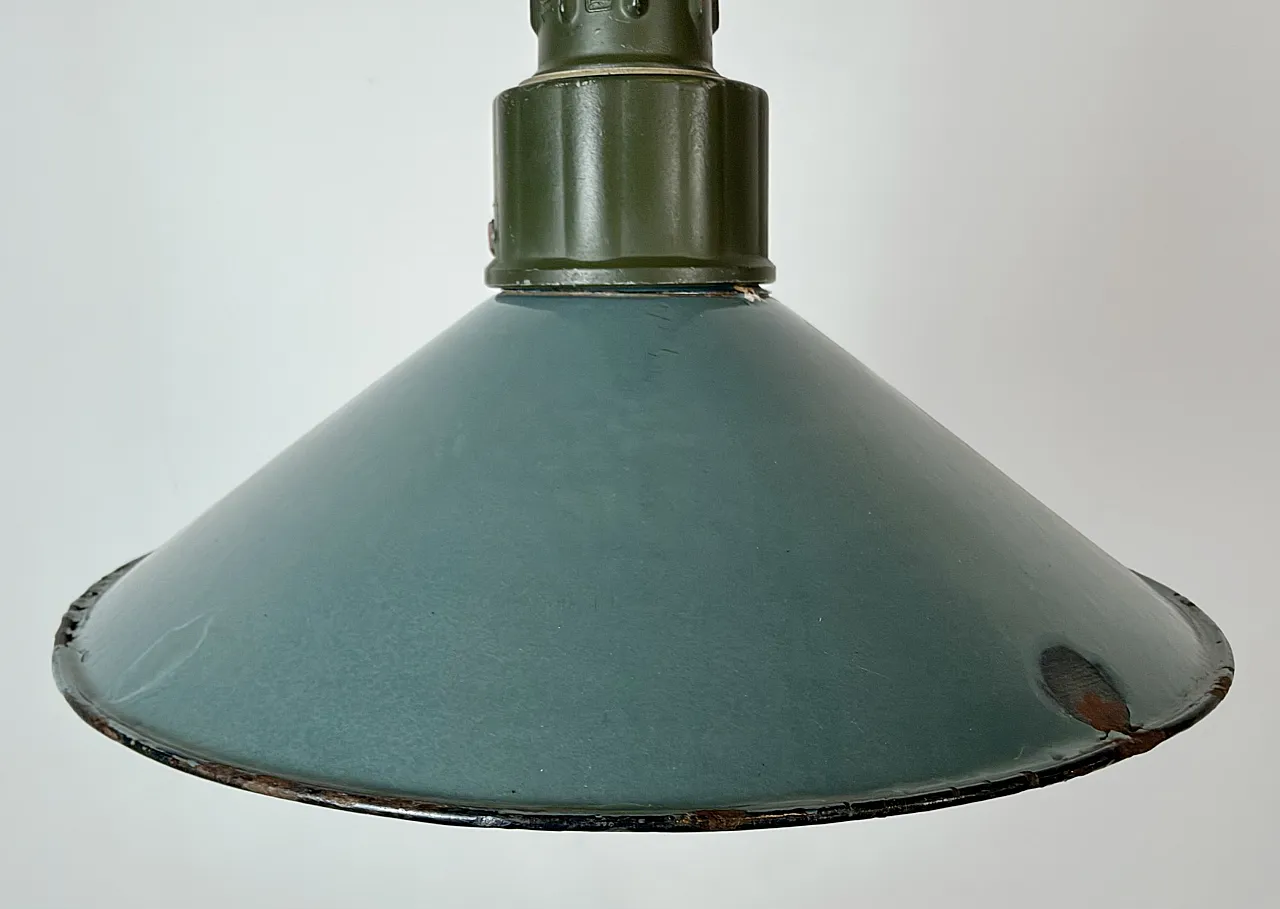 Industrial Petrol Enamel Military Pendant Lamp with Cast Aluminium Top 5