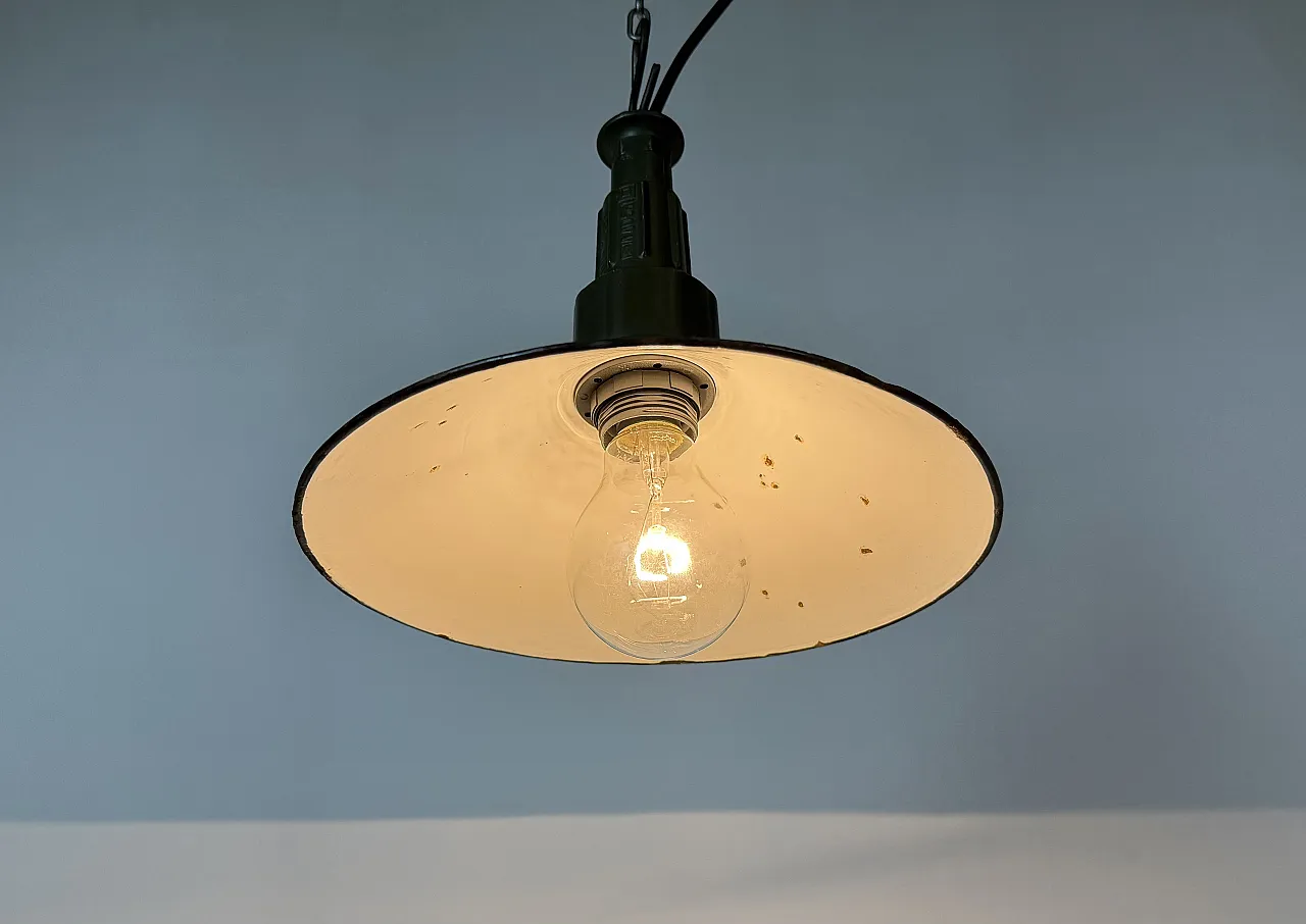 Industrial Petrol Enamel Military Pendant Lamp with Cast Aluminium Top 10