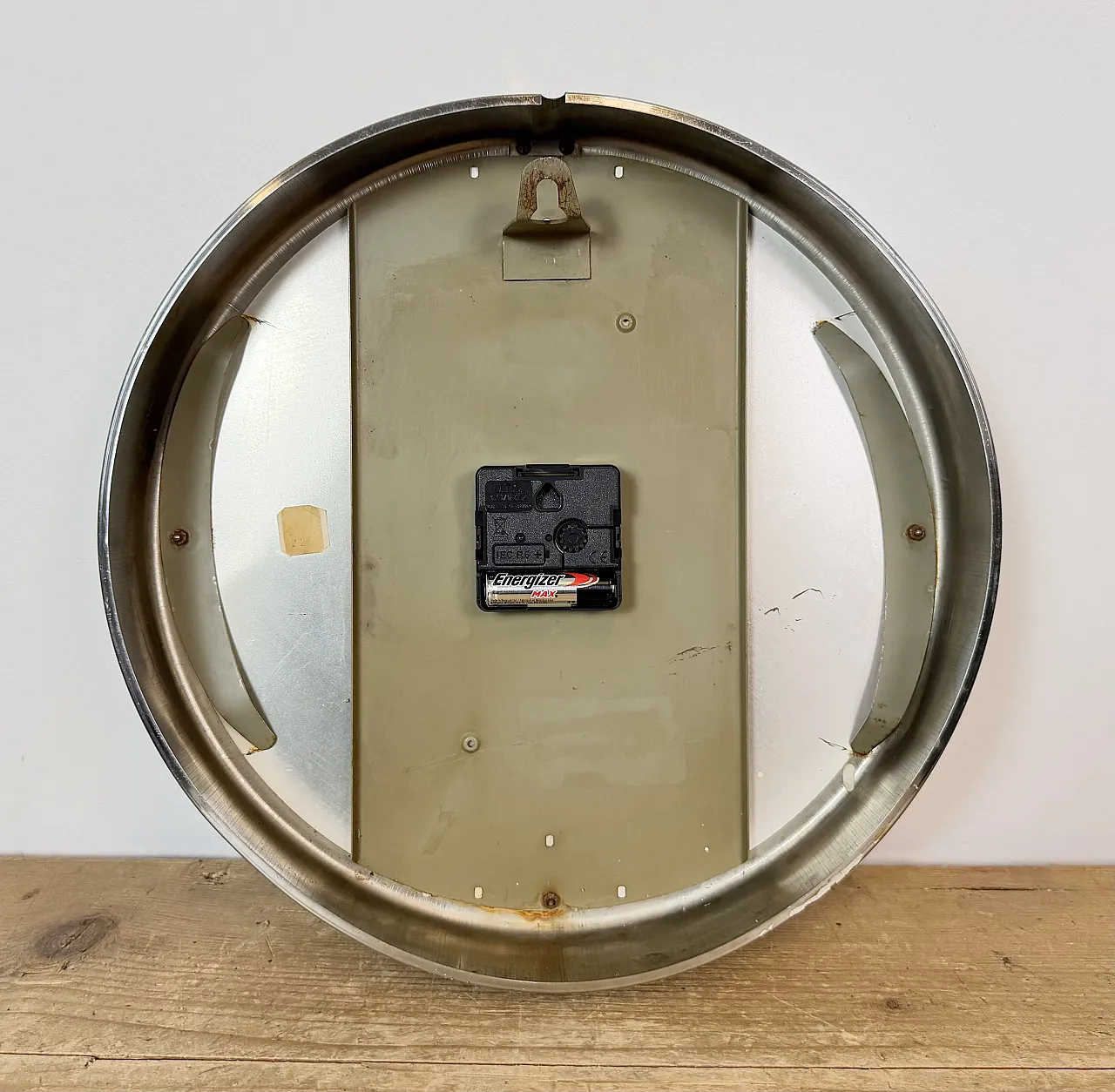 Silver Industrial Wall Clock from TN, 1960s 16