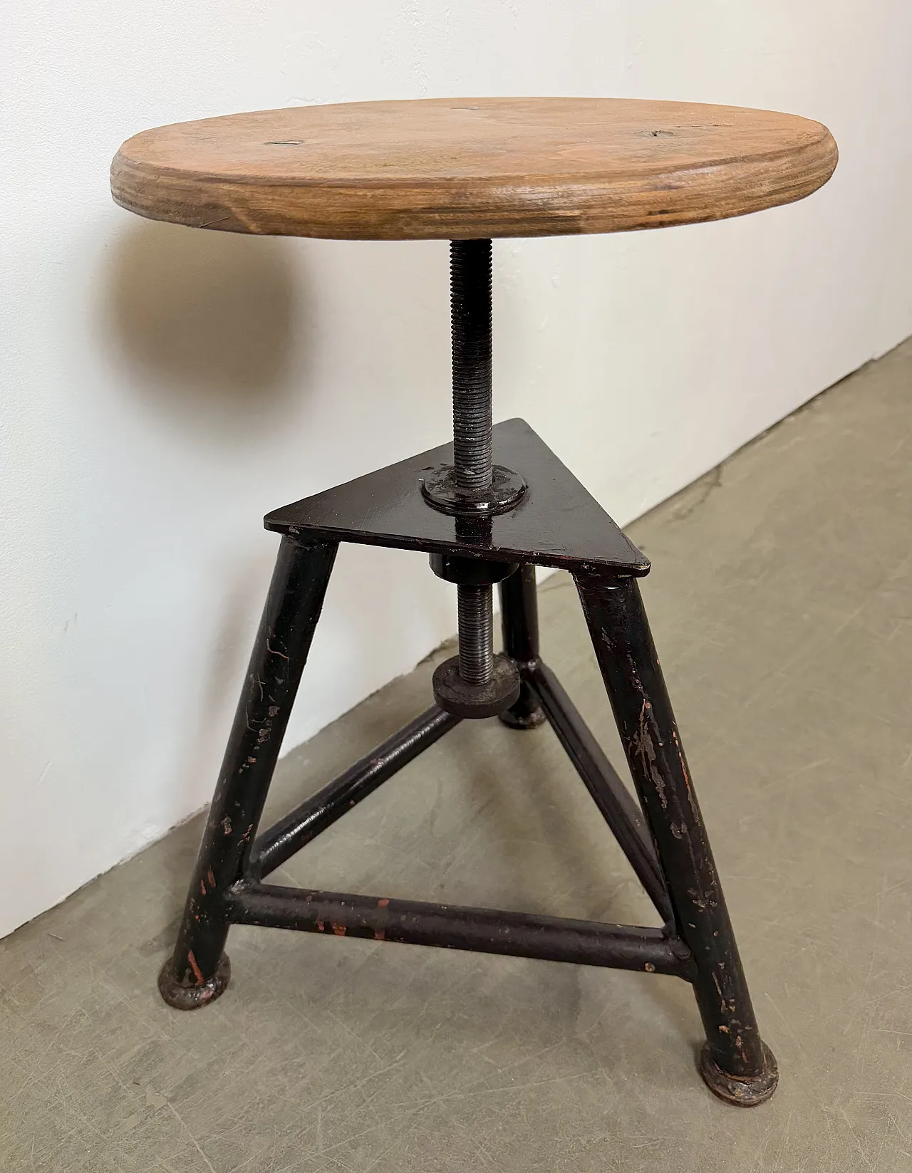 Black Industrial Workshop Swivel Stool, 1960s 10