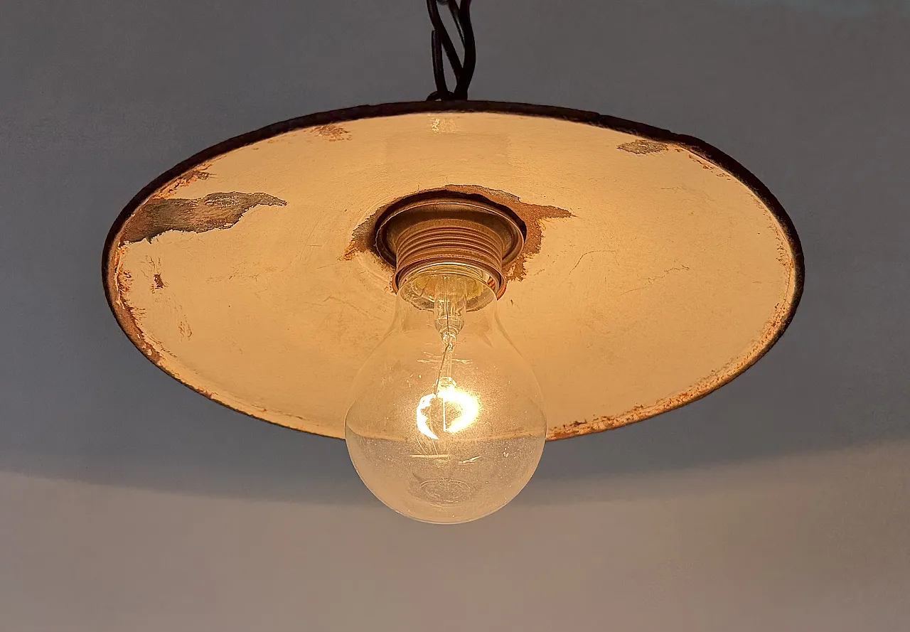 Industrial Green Enamel Light, 1950s 10