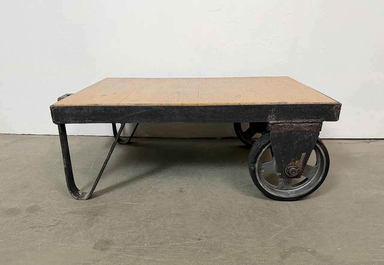 Black Industrial Coffee Table Cart, 1960s 2