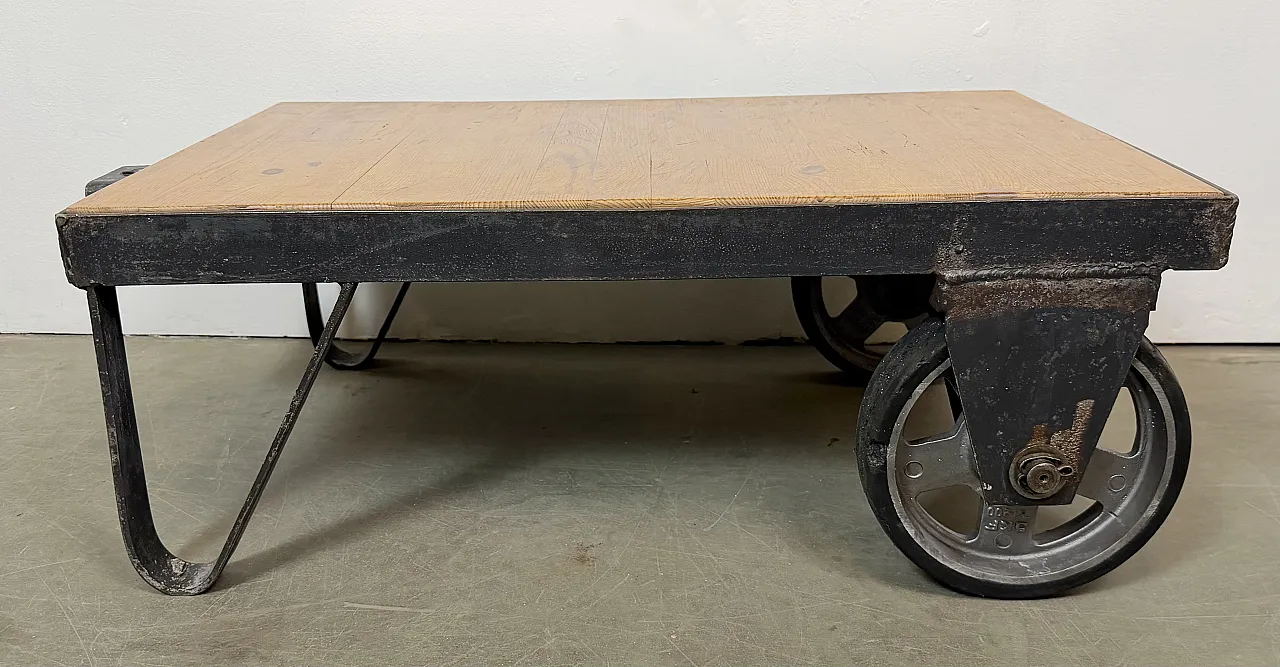 Black Industrial Coffee Table Cart, 1960s 3