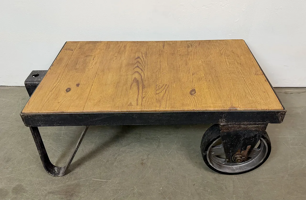 Black Industrial Coffee Table Cart, 1960s 4