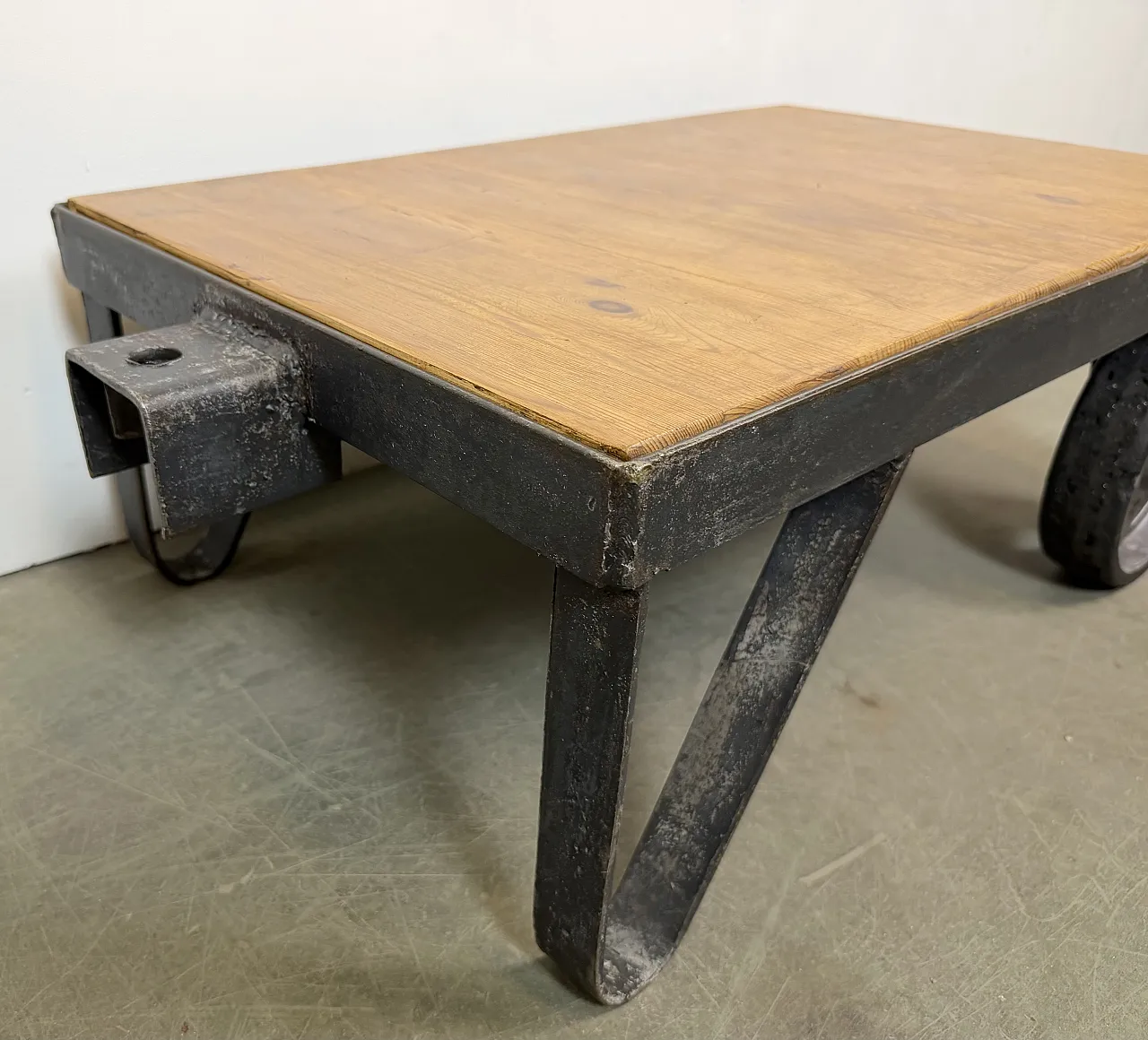 Black Industrial Coffee Table Cart, 1960s 5