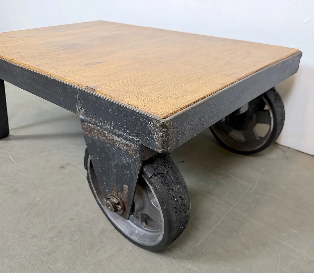 Black Industrial Coffee Table Cart, 1960s 8