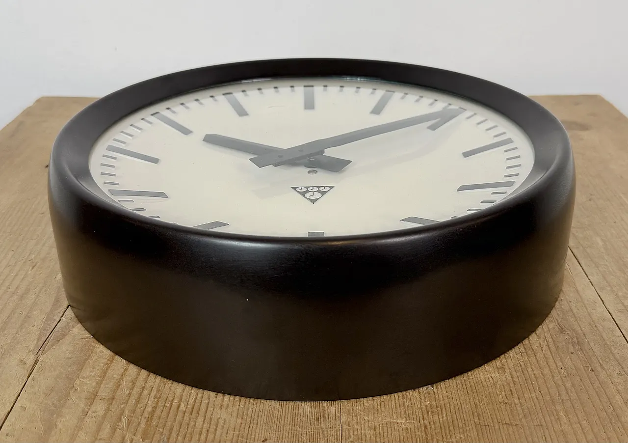 Industrial Bakelite Factory Wall Clock from Pragotron, 1960s 7