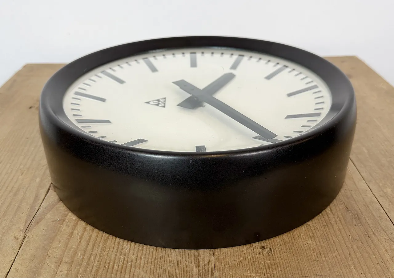 Industrial Bakelite Factory Wall Clock from Pragotron, 1960s 11