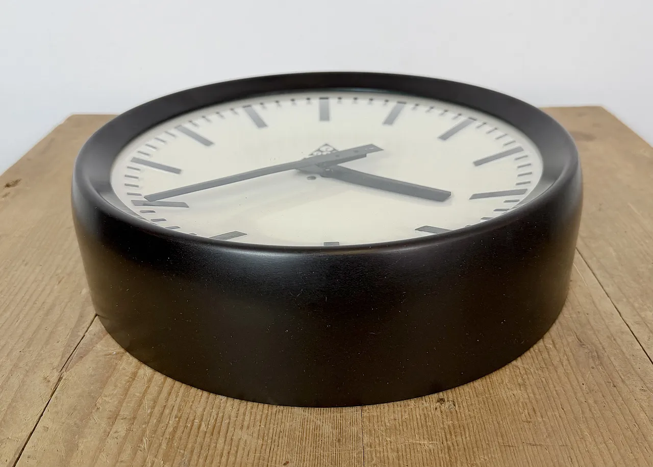 Industrial Bakelite Factory Wall Clock from Pragotron, 1960s 12