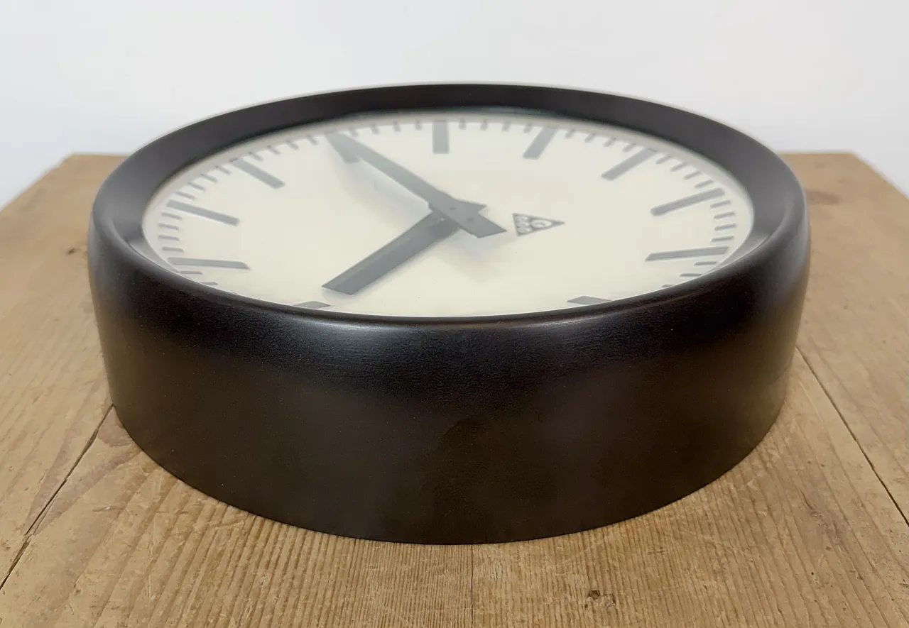 Industrial Bakelite Factory Wall Clock from Pragotron, 1960s 13