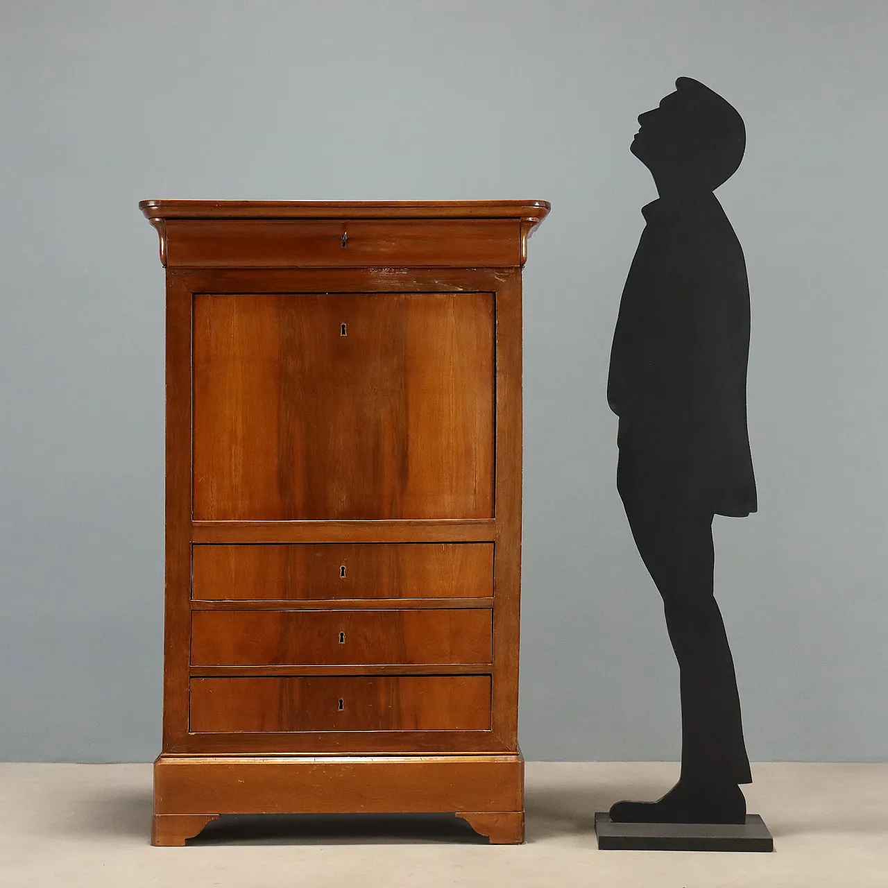 Charles X Secretaire in walnut with oak interior, 19th century 3