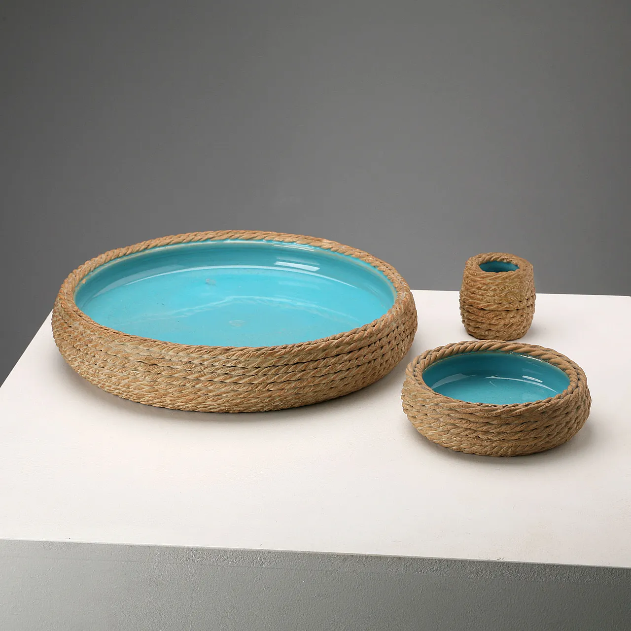 Urbano Zaccagnini Rope ceramics set, 20th century 1
