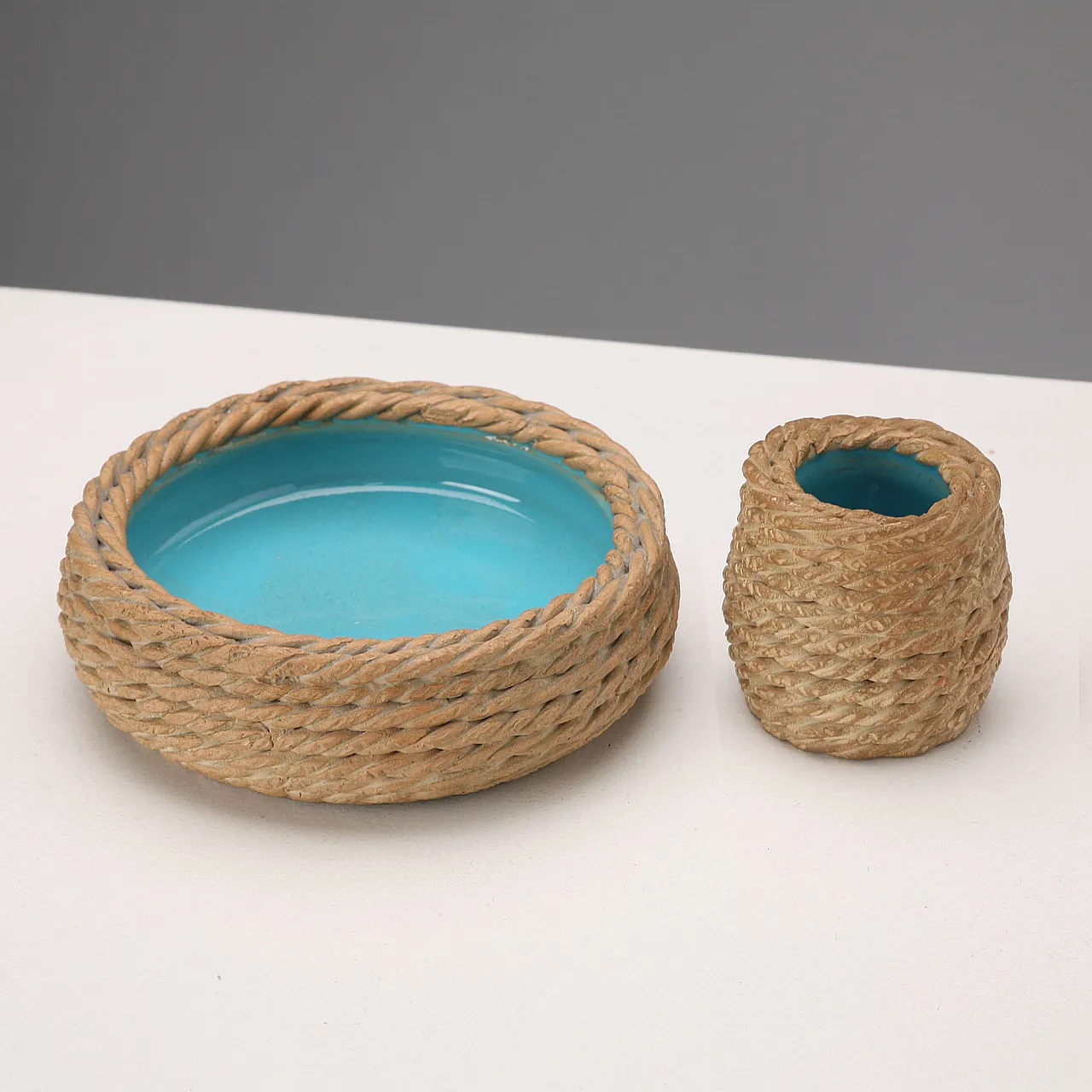 Urbano Zaccagnini Rope ceramics set, 20th century 10