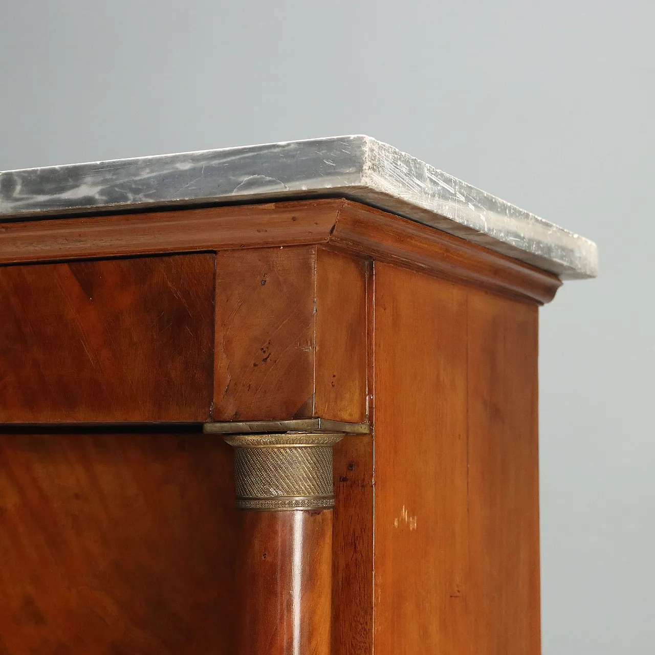 Napoleon III secretaire in mahogany with grey marble, 19th century 8