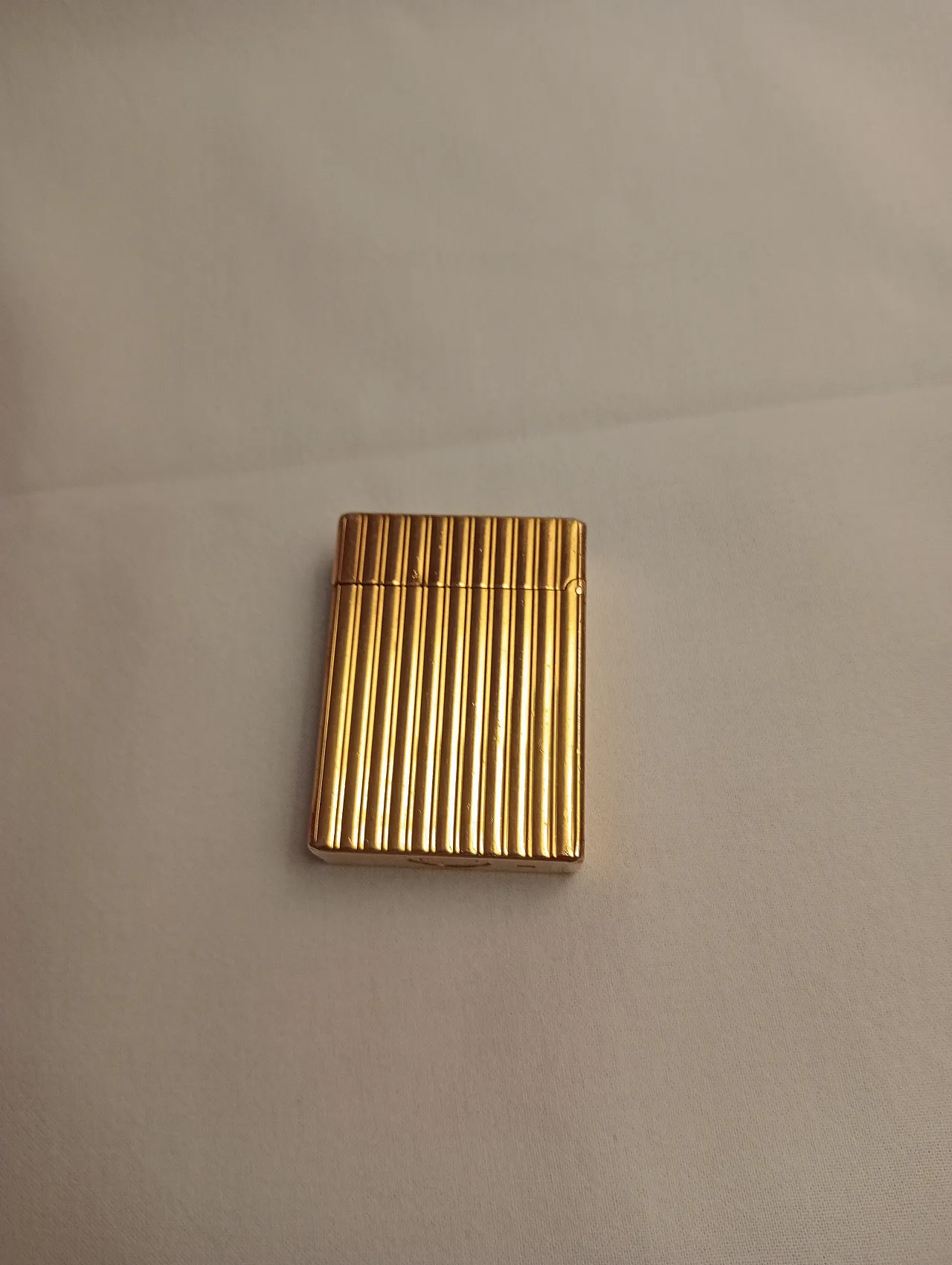 Gold-plated metal lighter by S.T. Dupont, Line 1 Small, 1990s 4