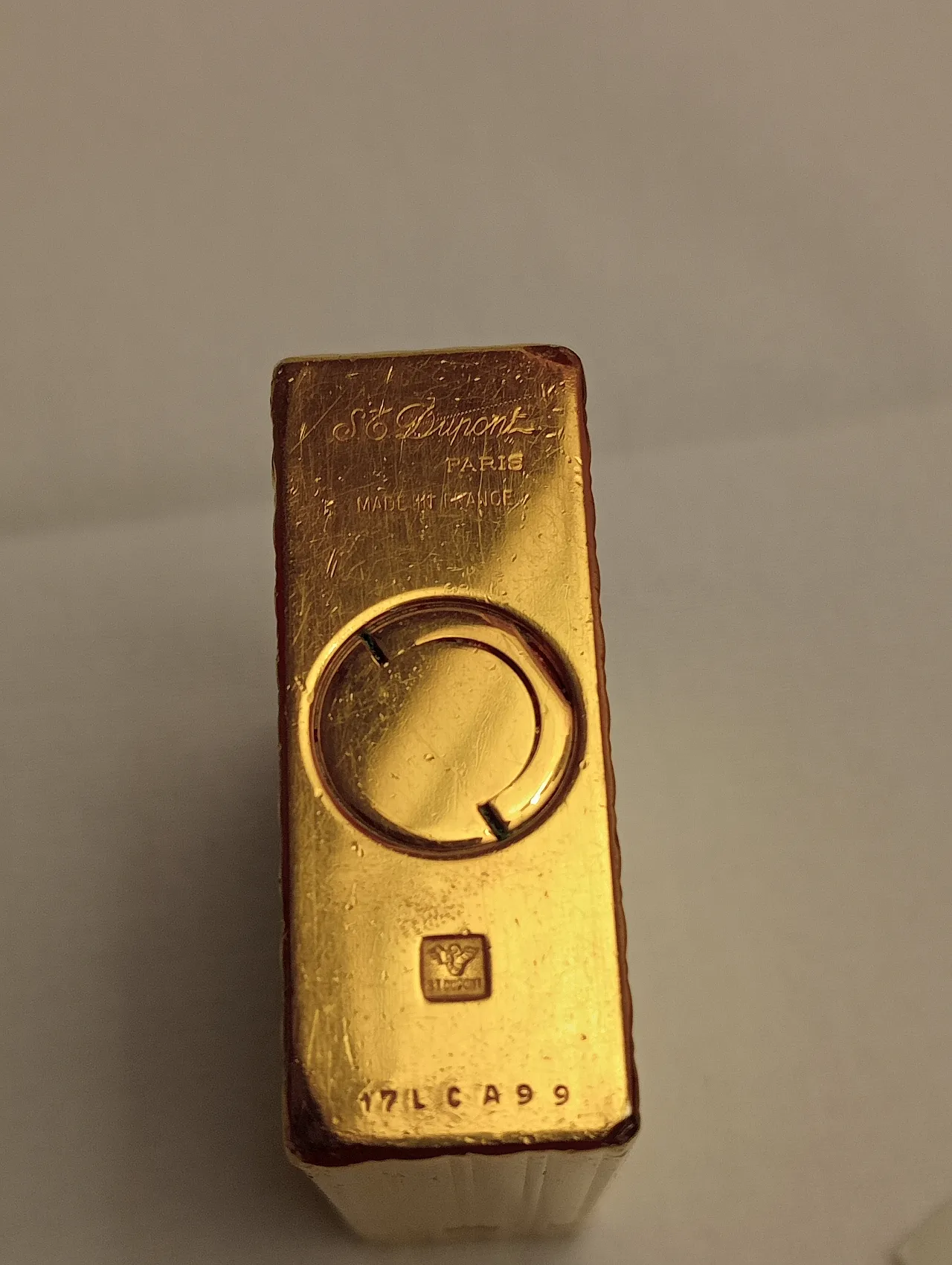 Gold-plated metal lighter by S.T. Dupont, Line 1 Small, 1990s 9