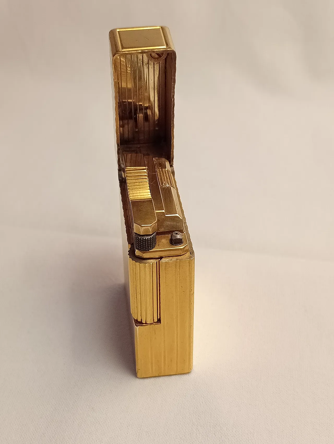 Gold-plated metal lighter by S.T. Dupont, Line 1 Small, 1990s 11