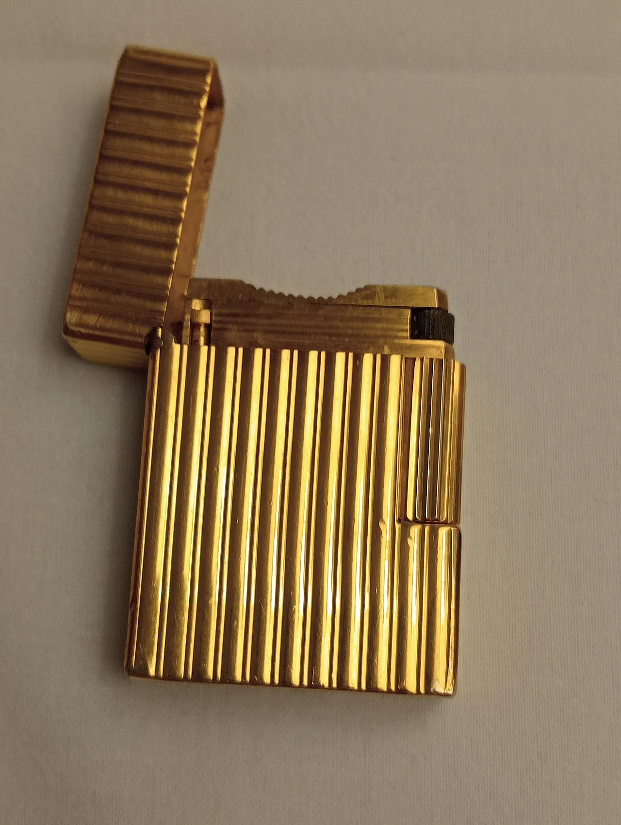 Gold-plated metal lighter by S.T. Dupont, Line 1 Small, 1990s 13