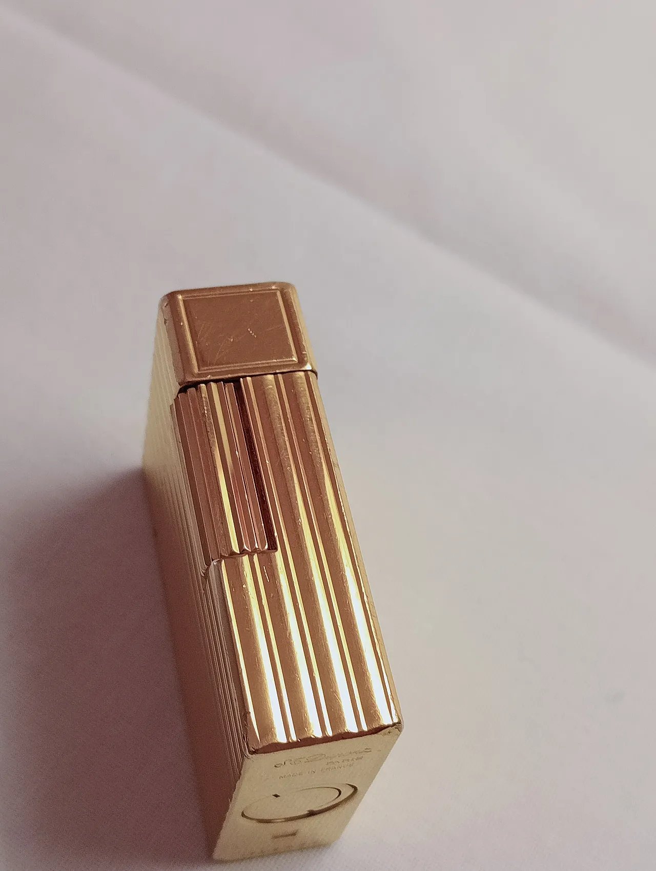 Gold-plated metal lighter by S.T. Dupont, Line 1 Small, 1990s 20