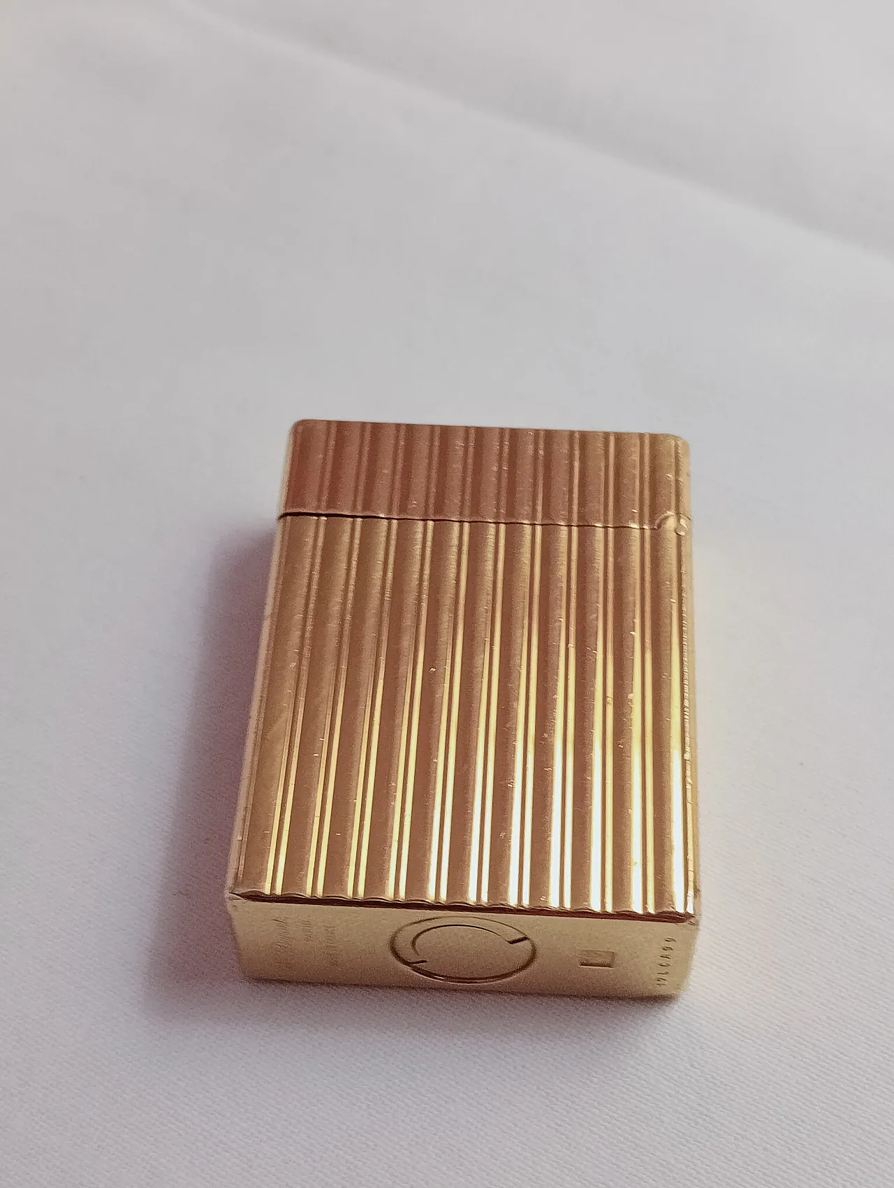 Gold-plated metal lighter by S.T. Dupont, Line 1 Small, 1990s 21