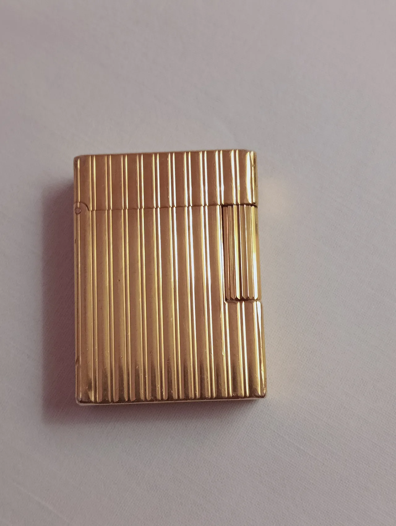 Gold-plated metal lighter by S.T. Dupont, Line 1 Small, 1990s 23
