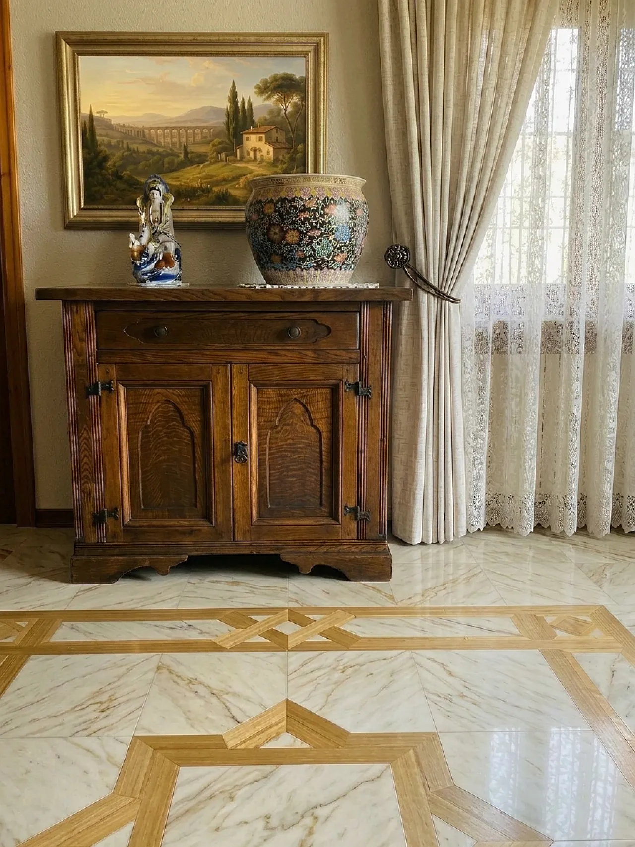 Tarpac sideboard in solid natural chestnut wood, 1980s 3