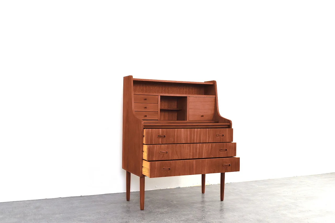 Mid-Century Danish Teak Secretary, 1960s. 10