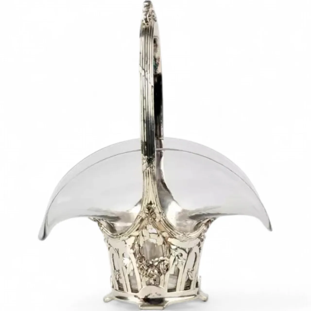 Cestino per dolci placcato argento con rivestimento in vetro, '900 5