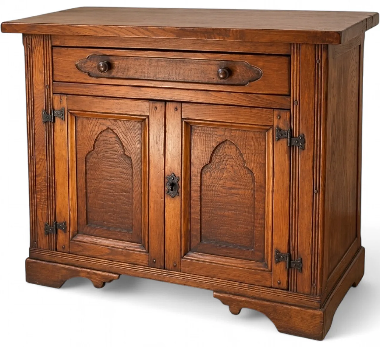 Tarpac sideboard in solid natural chestnut wood, 1980s 4