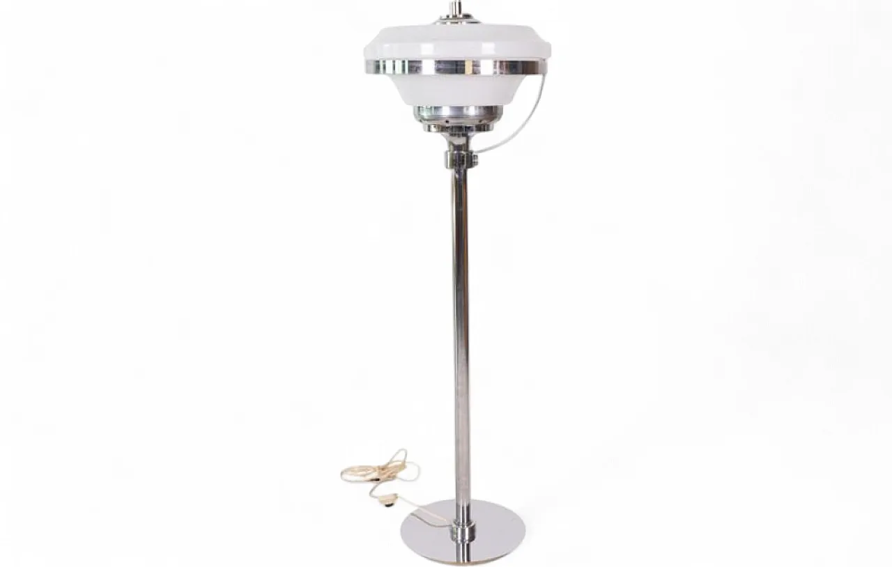 Space Age floor lamp in chrome metal and opaline glass, 1970s 7