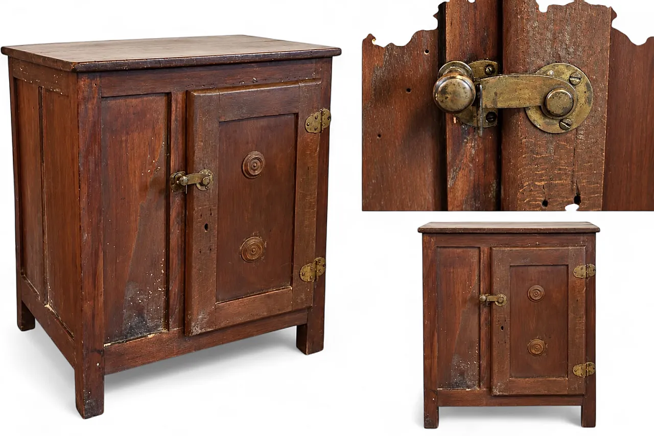 Ghiacciaia d'epoca in Legno Massello e Ottone, '900 2