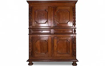 Wood 2-piece sideboard with turned columns, 1950s
