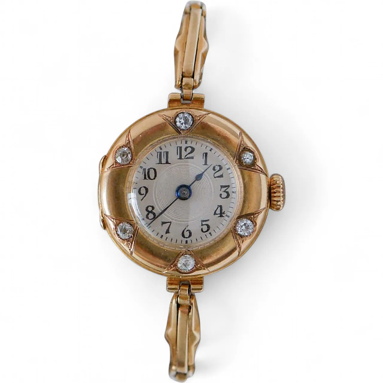 Diamanti, bracciale per orologio in oro rosa 14 carati, '900 7